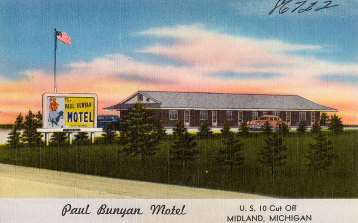 Paul Bunyan Motel - Vintage Postcard